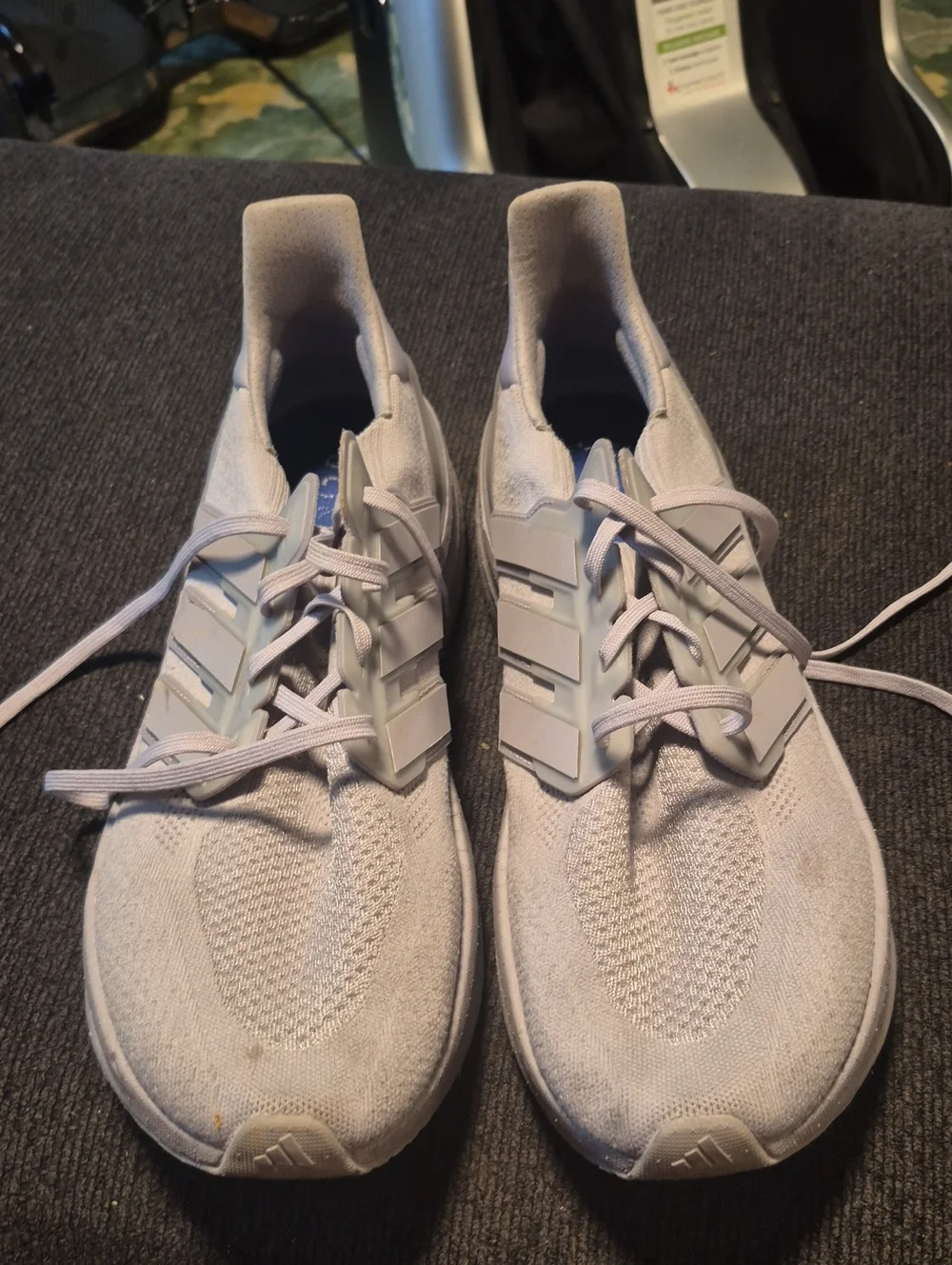 adidas Men's White Knit Lace-Up Sneakers